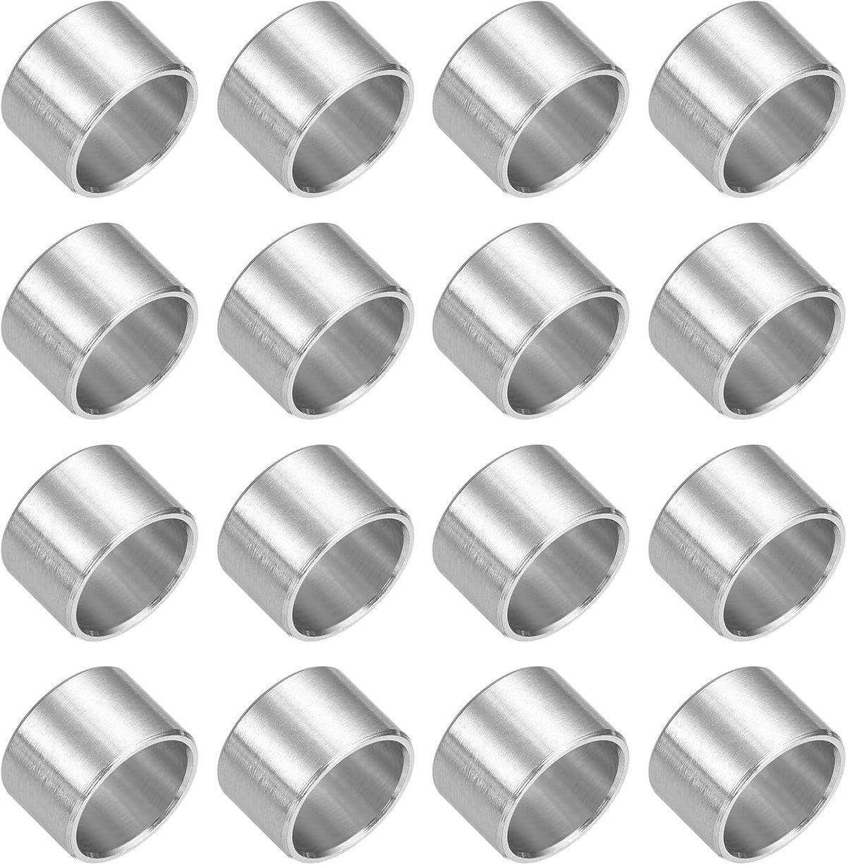 16Pcs 304 Stainless Steel Spacer 1/2" OD x 3/8" ID x 5/16" Length(12x10x8mm) Screw Standoff Bushing Plain Finish Unthreaded Round Metal Spacer for M8 Screw Bolt and Rod, Silver