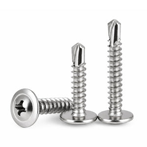 #10 x 1-1/2 (80 Pack) Sheet Metal Screws, 410 Stainless Steel Truss Head Self-Tapping Screws for Metal, Plastic & Wood, Phillips Drive, High Strength Self Drilling Screws