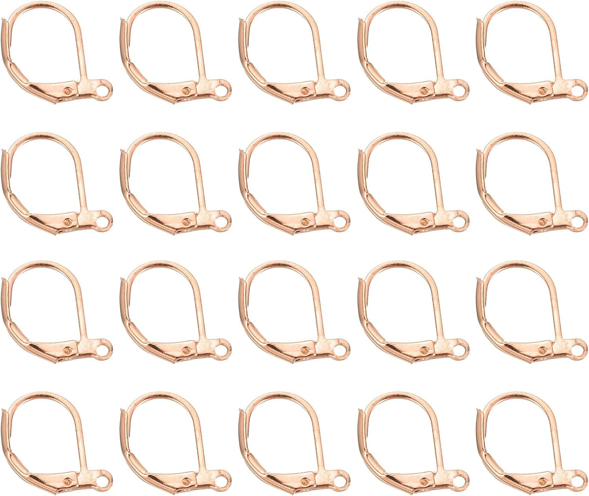 100個入りレバーバックイヤリングフック、フランス製イヤーワイヤーレバーバックイヤリングフッククリップ、DIYイヤリング用、イヤリング製作用ジュエリー、ブロンズ色
