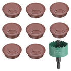 8 Pcs Desk Grommet, 2 Inch (50mm) Desk Cord Hole Cover with Hole Saw Wire Cord Cable Organizer Management for Office Home Table Cable Desktop Equipment Organizing, Brown
