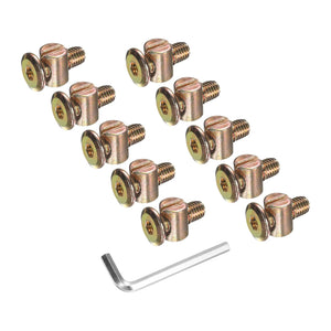 10Pcs Bed Frame Bolts, M8x20mm Hex Socket Head Cap Screws Bolts with Barrel Nuts Hardware Replacement Kit & M5 Hex Wrench for Furniture, Beds, Chair