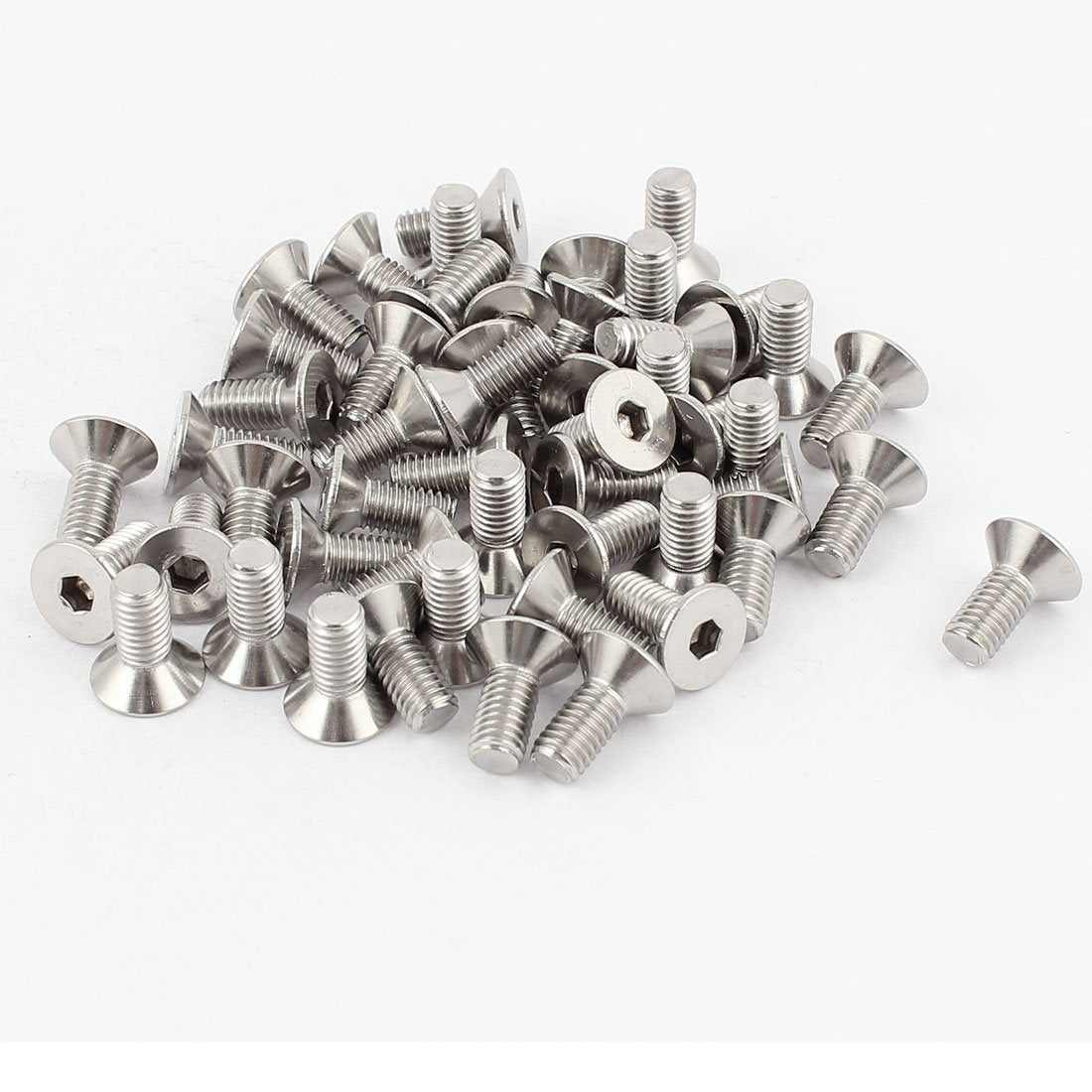 M5x12mm Hex Socket Flat Head Stainless Steel Countersunk Bolts 50Pcs