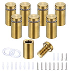 8 Pcs 5/8"x1-1/4" Standoff Screws, Stainless Steel Bathroom Mirror Wall Mounting Hardware Kit with Screws & Anchors for Acrylic Glass Sign Advertising Picture Frame, Gold