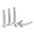 Phillips Head Self Drilling Screws, #10 x 1 1/16" 410 Stainless Steel Full Thread Sheet Metal Screw 50pcs