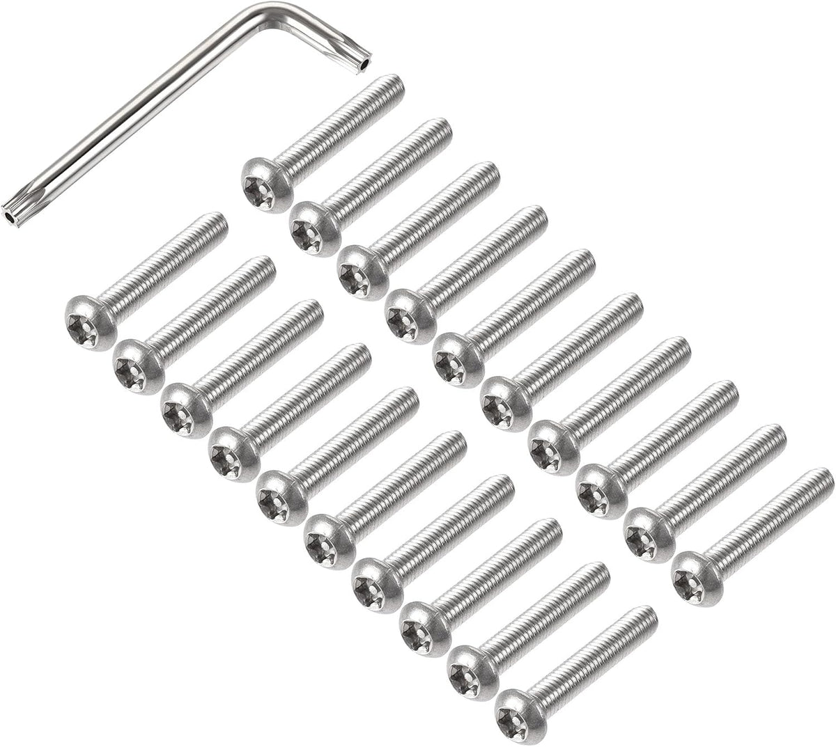 M6x35mm Torx Security Machine Screw, 20pcs Pan Head Screws Inside Column, with T30 L-Type Wrench, 304 Stainless Steel Fasteners Bolts