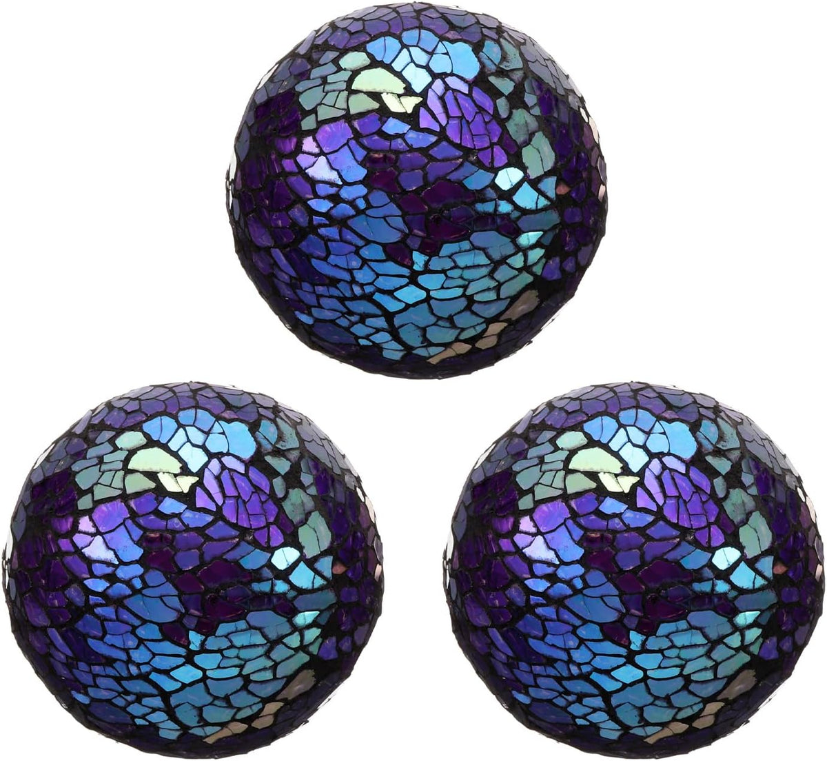 3-stuks Decoratieve Glasbolletjes, 2.36 Inch, Donkerbruin - Centrale Bolletjes voor Decor, Vazen, Eettafel, Feest