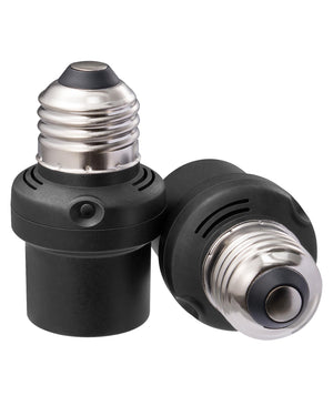 LinkMejor 2 Pack Double Sensors Lys Sensor Socket, E26/E27 Socket Adapter