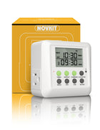 LinkMejor 3-in-1 Dual Outlet Timer Plug con Ciclo a Intervallo per Interno, Interruttore Timer Digitale Programmabile 24 Ore/7 Giorni (15A, 1875W)