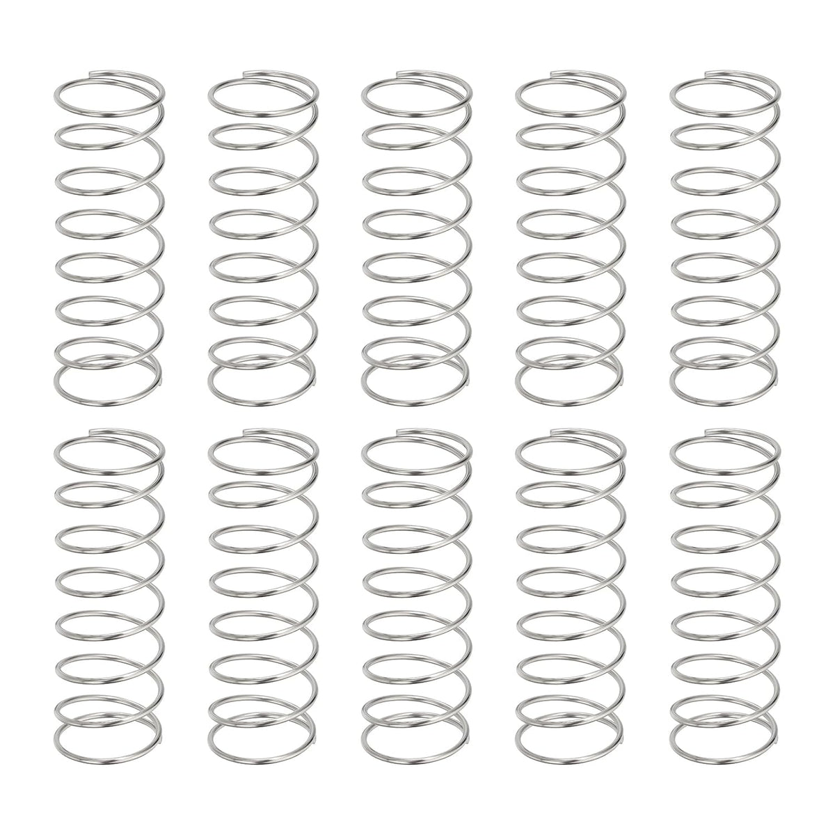 10Pcs Compression Springs, 0.9mm Wire Diameter x 15mm OD x 40mm Length 304 Stainless Steel Extension Spring Ballpoint Pen Pressure Springs for Shop Home Repairs, Silver