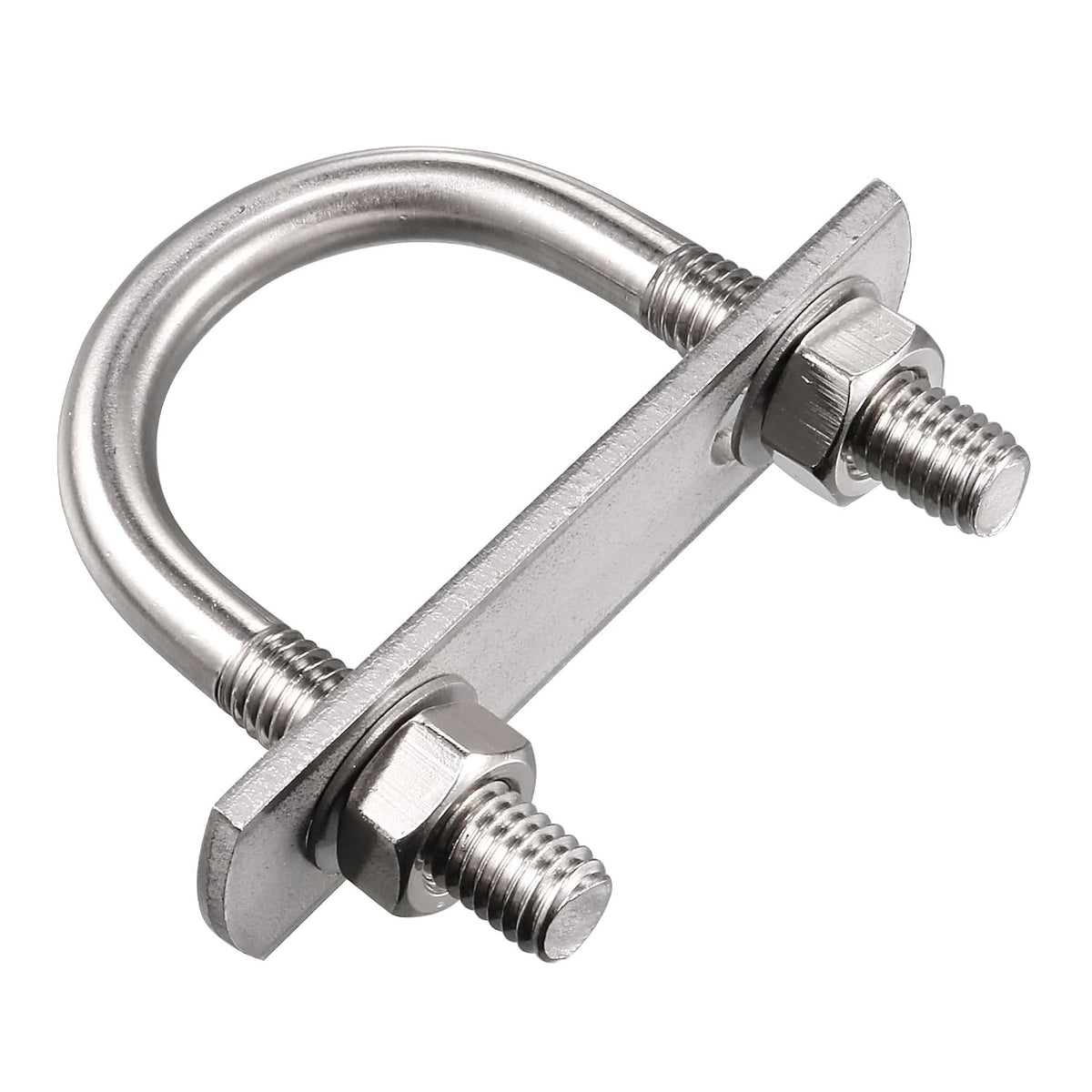 Round U-Bolt 1.38"(35mm) Inner Width 60mm Length Steel M8 with Nuts, Plate, Washers