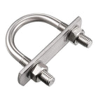Round U-Bolt 1.38"(35mm) Inner Width 60mm Length Steel M8 with Nuts, Plate, Washers