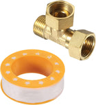 Brass Tee Swivel Pipe Fitting, 1/2" (Female x Female x Male) 3 Way T-Connector Fitting Coupler for Air Conditioner Refrigeration Plumbing