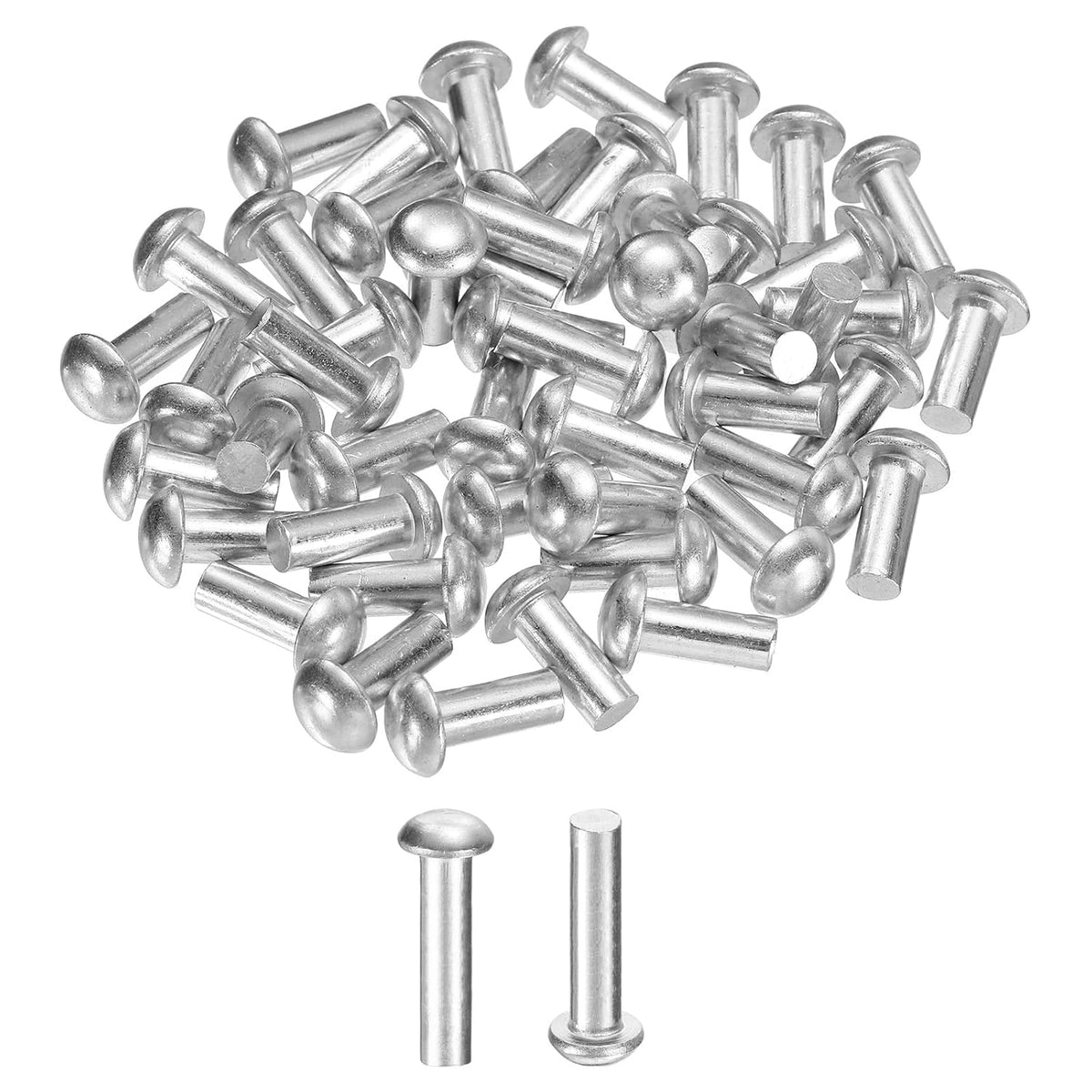 50 Adet Demir Böcekli Solid Alüminyum Rivet, M6 Dia x 25mm Uzunluk Daireli Kafa Alüminyum Tekne Riveti, Tekne, Makine, Uçak, Otomotiv Sanayii Tamir İçin