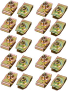 Fit M8 Screw 65Mn Spring Steel Zinc Plated U Nut Brass Tone 26.5mm x 16mm 20pcs