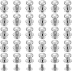 60Pcs 8mm Chicago Screws Round Head Button Leathercraft Rivets for DIY Leather Crafting Decoration Handbag Shoes Belt Repair, Silver