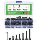 Hex Socket Bolts Kits (M3), Grade 12.9 Carbon Steel Hex Socket Drive Screws, Black