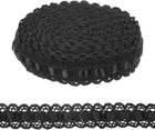5 Yards Eyelet Lace Trim, 0.79 Inch Crochet Lace Trim Floral Embroidered Ribbons for Sewing Dress Apron Pillow Clothes Bag Decoration, Black