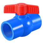 Ball Valve, G1-1/2 Female Thread PVC Valve for Aquarium Setup, Sump Pump, Pool, Garden Sprinkler Blue Red