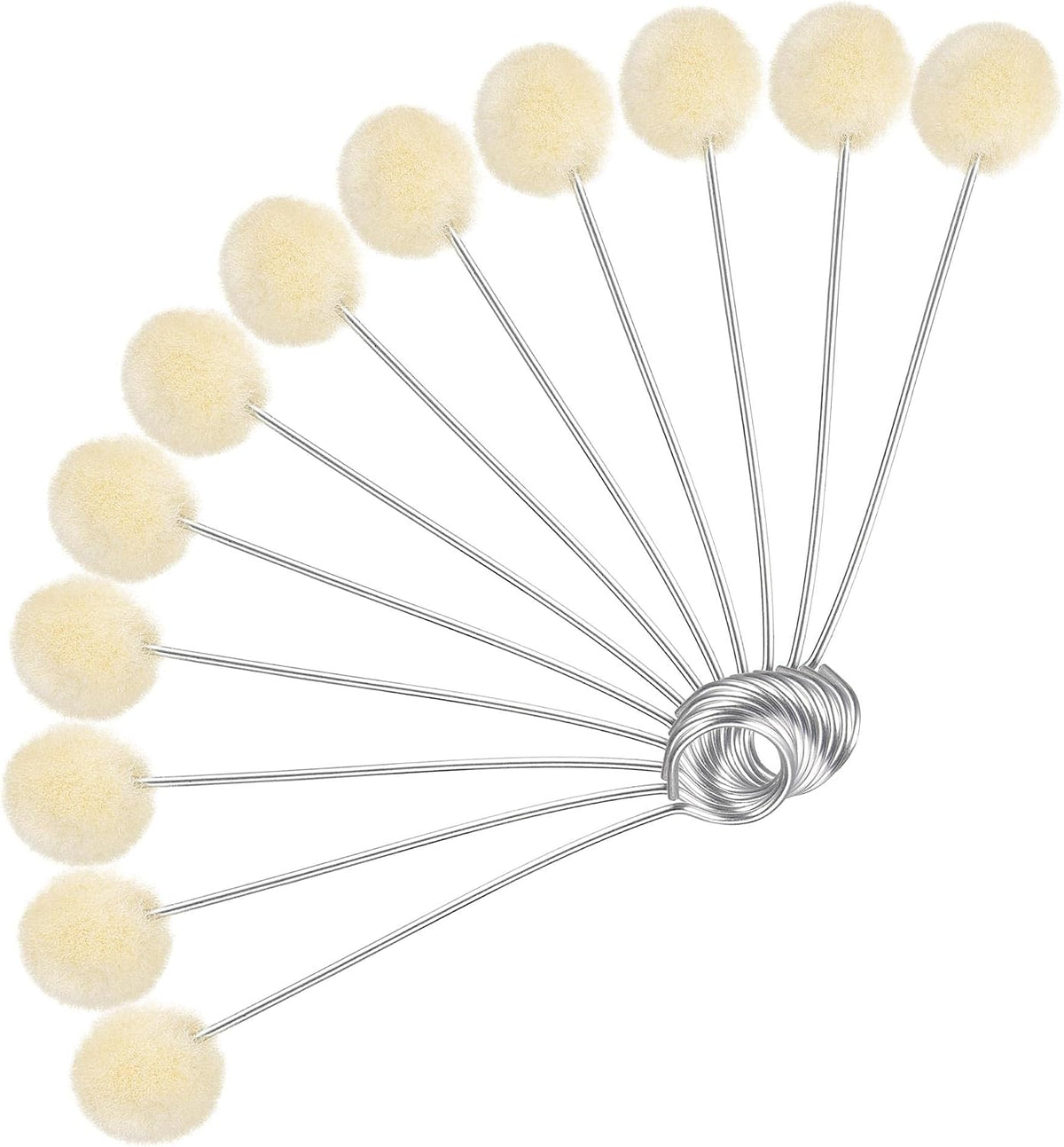 LinkMejor 100 Pcs Wool Daubers Ball Leather Dye Tool 4.9" Length Wool Balls Brush with Steel Handle for DIY Crafts Projects