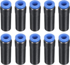 10Pcs 1/4" OD x 1/2" OD Push-to-Connect Fittings Plug, Cap Style Pneumatic Blanking Plugs, Leak-Proof Air Push Connectors for Compressed Air Systems