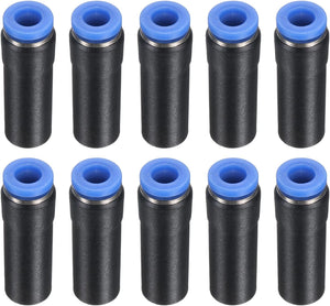 10Pcs 1/4" OD x 1/2" OD Push-to-Connect Fittings Plug, Cap Style Pneumatic Blanking Plugs, Leak-Proof Air Push Connectors for Compressed Air Systems