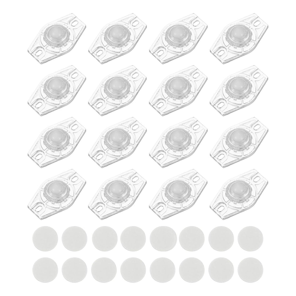 4Sets Self Adhesive Caster Wheels, 45x45x14mm Sticky Pulley,360° Rotation Universal Wheel for Coffee Maker Toaster Storage Bins Trash Can(Transparent)