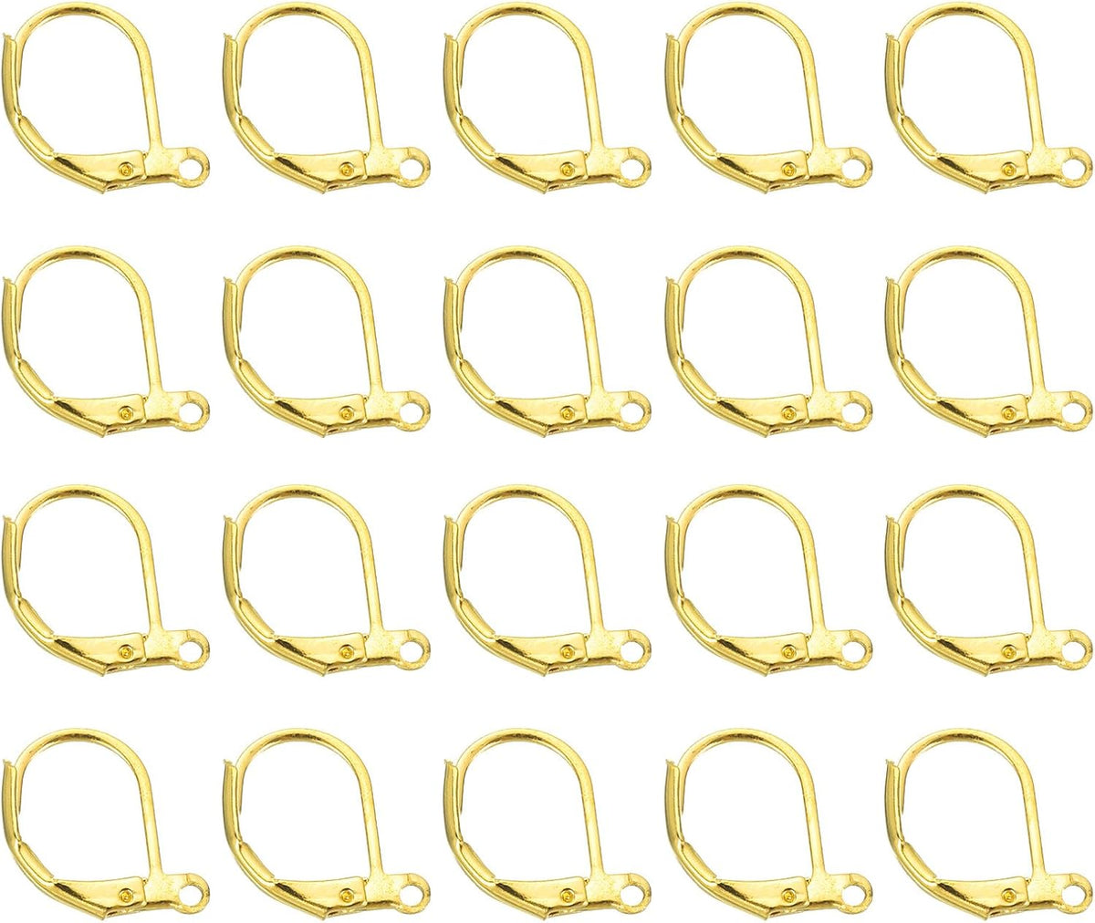100個入りレバーバックイヤリングフック、フランス製イヤーワイヤーレバーバックイヤリングフッククリップ、DIYイヤリング用、イヤリング製作用ジュエリー、ブロンズ色
