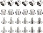 10x7mm Rivet Studs Screw Back Flat Hollow Feet Stud Spike for Leather Craft DIY Silver Tone 12pcs