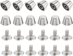10x7mm Rivet Studs Screw Back Flat Hollow Feet Stud Spike for Leather Craft DIY Silver Tone 12pcs