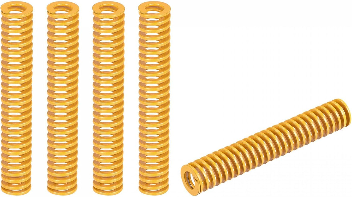 3D Printer Die Spring, 12mm OD 75mm Long 5pcs Spiral Stamping Light Load Compression Mould Die Springs for 3D Printer Electric Part, Yellow