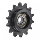 Chain Idler Sprocket, 8mm Bore 3/8" Pitch 14 Tooth Tensioner, Black Oxide Finish C45 Carbon Steel with Insert Single Bearing for ISO 06B Chains