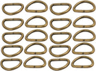 LinkMejor 10mm Inner Width Metal Half Round Non Welded D Ring Bronze Tone 20pcs