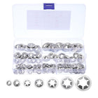 180pcs Internal Tooth Lock Washers Set M3 M4 M5 M6 M8 M10 M12 Locking Washers, 304 Stainless Steel Push Nuts