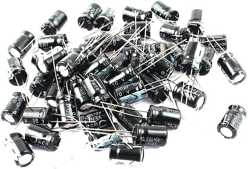 8mm x 12mm Radial Lead Electrolytic Capacitor 105C 1000uF 10V 50pcs