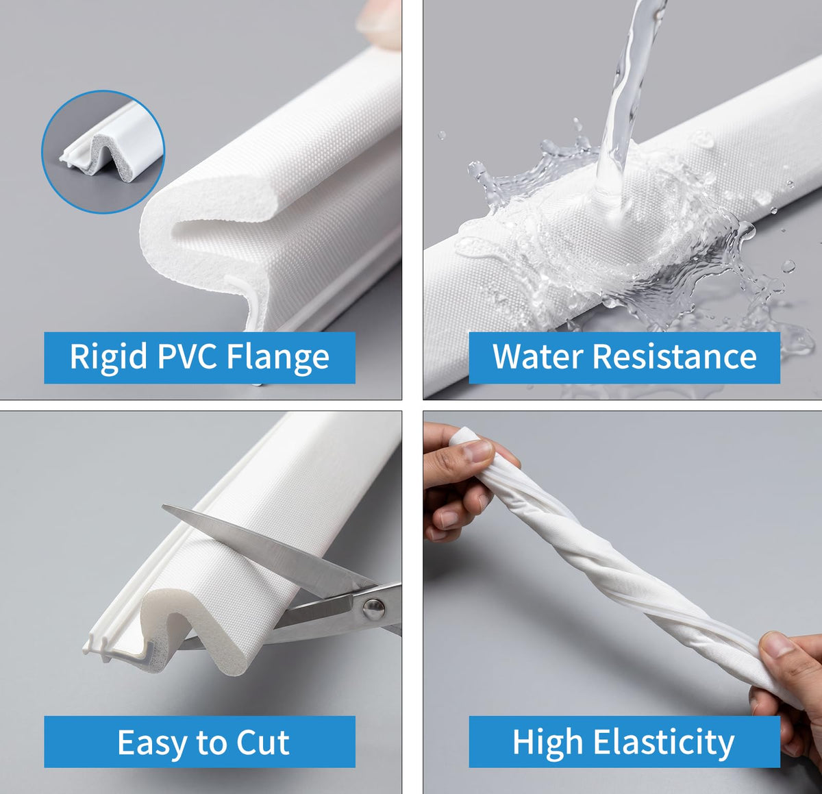 26FT Weather Stripping Door Seal,V-Shaped Q Foam,Door Weather Stripping,Door Seal Strip for Door Frame for Sliding, Exterior, Front, and Jamb Frames(White, 26 feet)