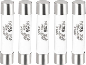 Keramiske patronfusser 20A 500V 6x30mm keramiske fusser hurtigantændende erstatning til forstærker energibesparende lampe ballast 5stk