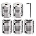 5 Pcs Aluminum Alloy Shaft Coupling 4mm to 10mm, Flexible Coupling Motor Connector Joint, Stepper Motor Coupler for CNC Machine & 3D Printer (L25xD19)