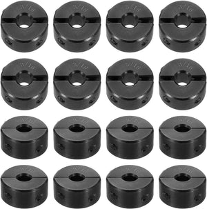 16pcs Double Split Shaft Collar for 3/16" Shaft, Two-Piece Clamping Collar, 5/8" OD, 5/16" Width, Black Oxide Steel Lock Collar Clamp, Set Screw Style