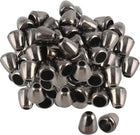 LinkMejor 100pcs Plastic Bell End Stopper Cord Rope Ends Locks Lanyard Clips Fastener for Backpack Drawstrings Accessories, Metal Black