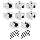 8pcs SBR12UU Linear Bearing Block 12mm Open Slide Bearing Long Block for SBR12 Linear Motion Shaft Guides Slide Rails as 3D Printer CNC Router Part, Silver Tone