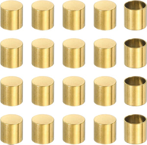 20 Pcs Stainless Steel Cord End Caps, 8 mm End Cap Barrel Beads Leather Cord End Caps for Jewelry Making DIY Tassel 8.2 mm Length Golden