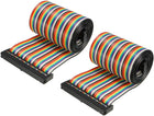 IDC Rainbow Wire Flat Ribbon Cable 50 Pins 128cm Length 2.54mm Pitch 2pcs Type-C