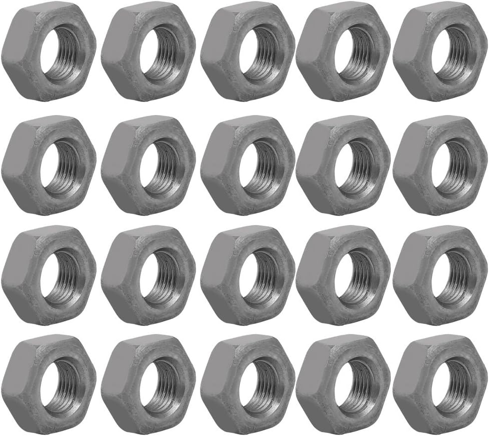 20pcs M10 Thread 1.0mm Pitch Metric Fine Thread Carbon Steel Left Hand Hex Nut