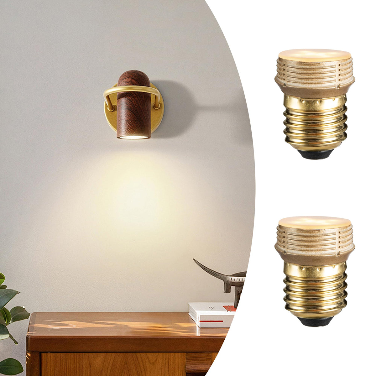 LinkMejor Low wattage Flat Light Bulbs,Dimmable E26 Small Bulbs,3.5W,2 Pack