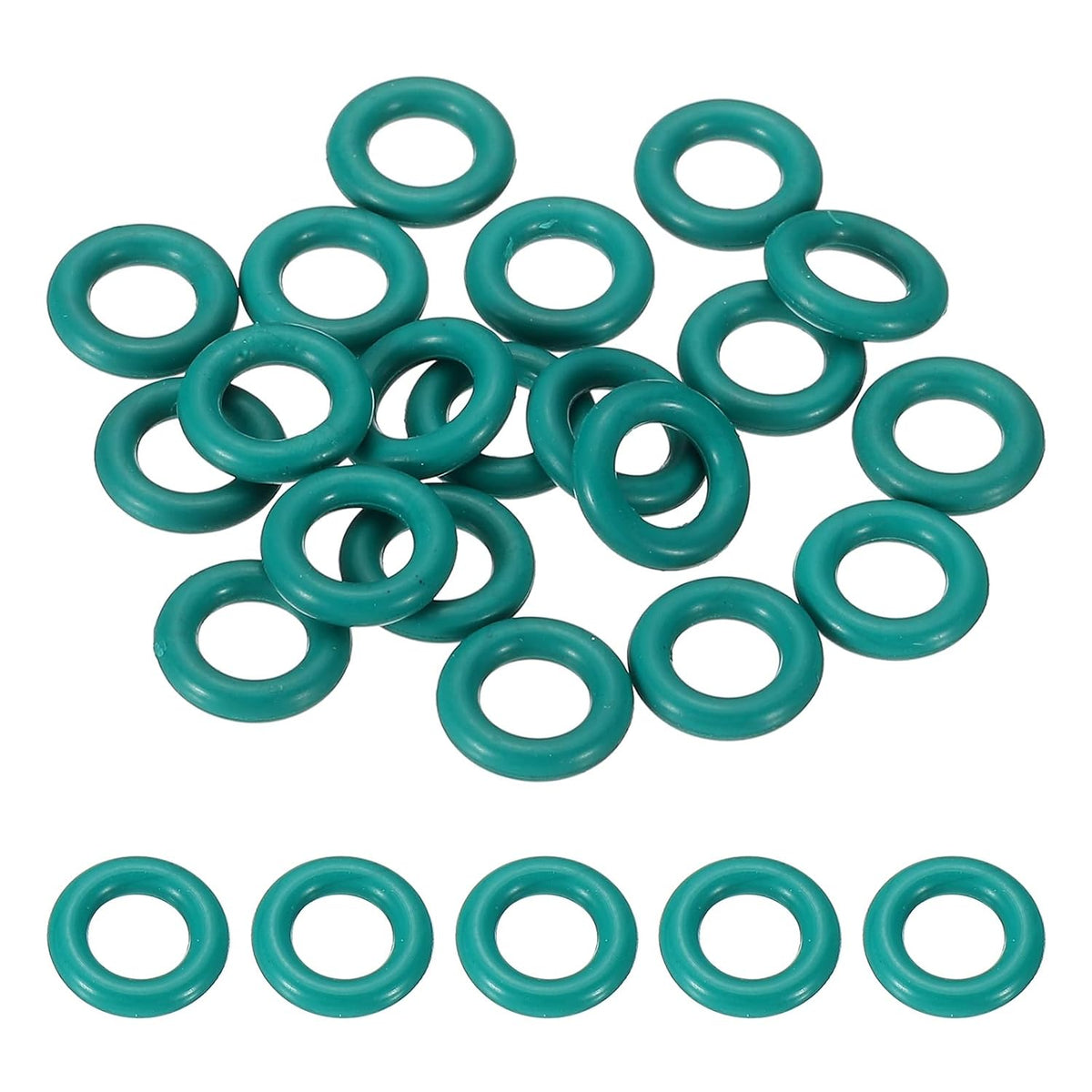 20Pcs AS568 AS-008 Fluorine Rubber O-Ring, 70A Durometer, 3/16" ID, 5/16" OD, 1/16" Width Sealing Gasket for Automotive Machine Pipe Valves, -20°C-230 °C, Green