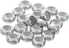 20pcs 10mmx3.5mm Insert Rubber Stopper Position Spacer Beads, Stainless Steel Adjustable Slider Beads for Jewelry Bracelet Making Silver