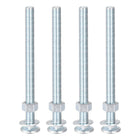 3/8-16 x 5 Square Neck Carriage Bolts with Nuts & Washers, Carbon Steel Coach Bolt Screws 4Sets