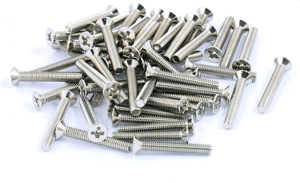 50pcs M3x20mm Stainless Steel Countersunk Flat Head Phillips Machine Screws Bolts