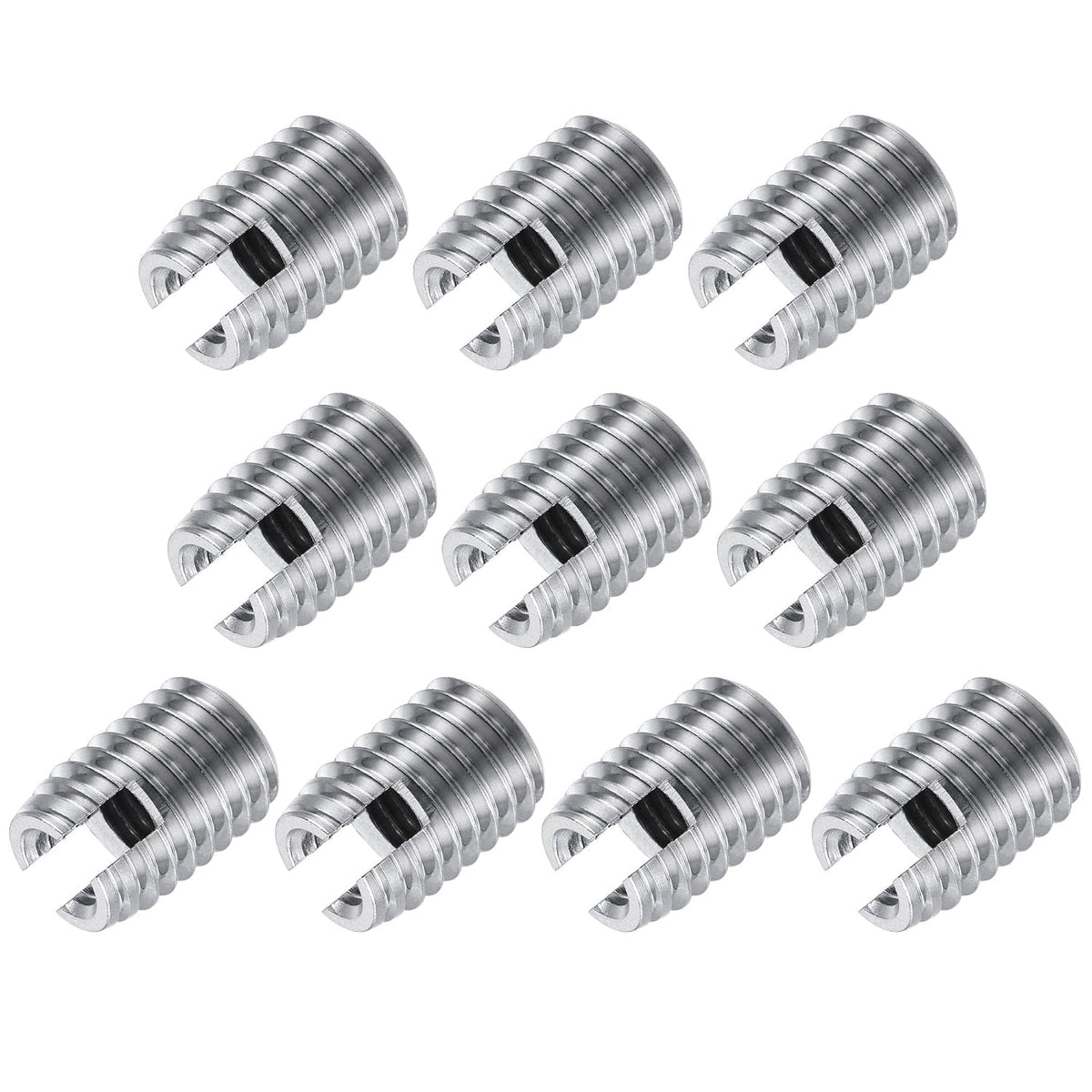 Self Tapping Threaded Inserts M6 M10x14mm Carbon Steel Repairing Nuts 10pcs