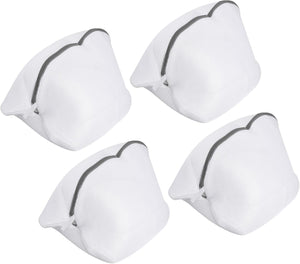 4Pcs Schuhwäschesack, 16,5 x 9,4 Zoll Maschendrahtgitter Wäschesäcke für Waschmaschine zum Waschen von Sneakern, Pantoffeln, Delikat, Unterwäsche, Weiß/Grau